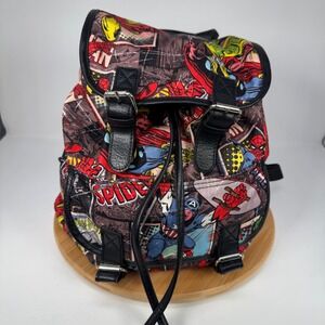 Marvel Comic Book Print Backpack Bag Captain America Iron Man Hulk Spiderman